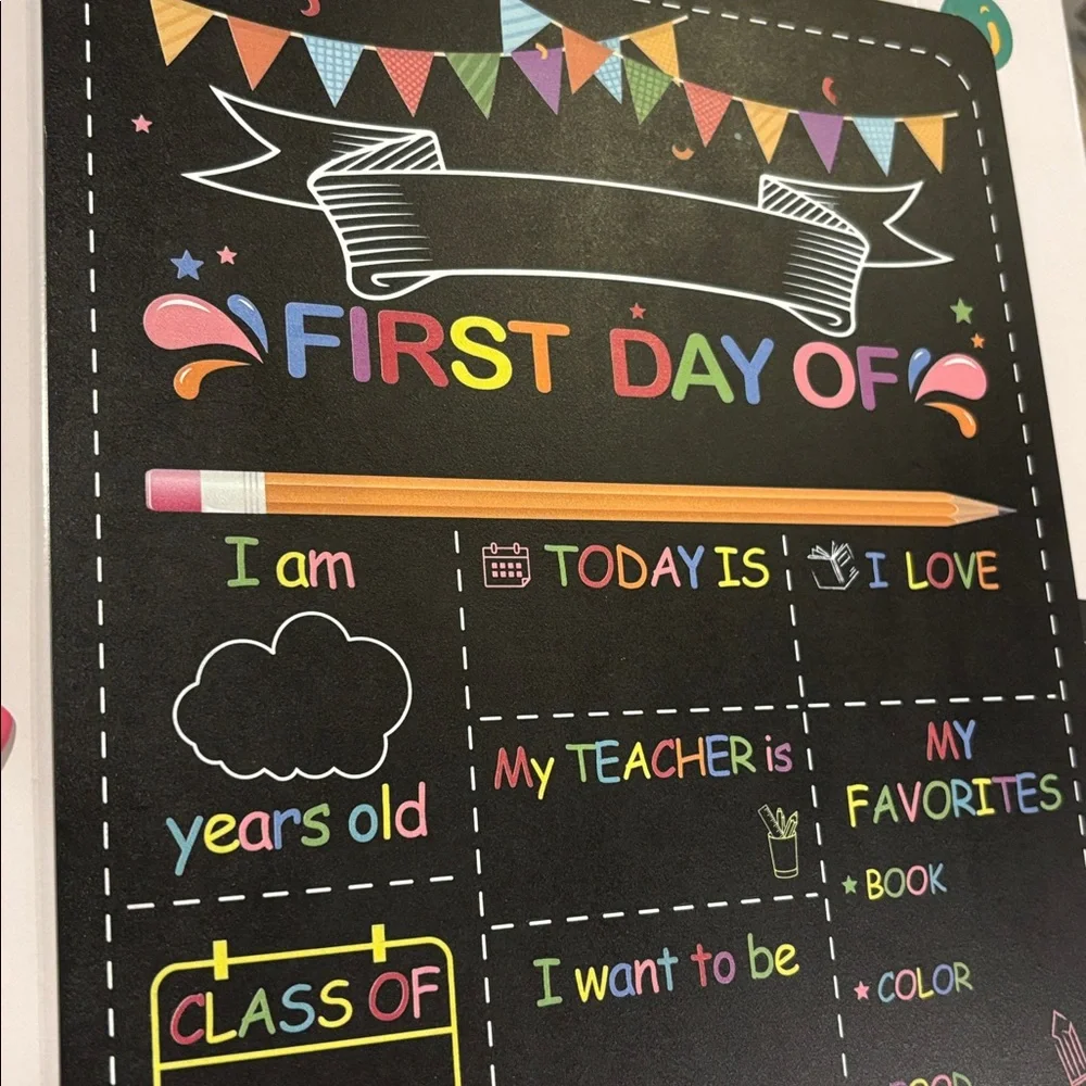 First Day of School Chalkboard Sign Back to school NWT